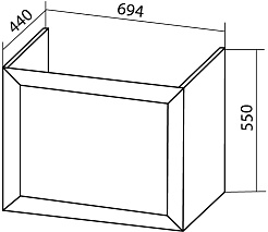Бриклаер Тумба с раковиной Берлин 70 оникс серый с белой ручкой – фотография-15